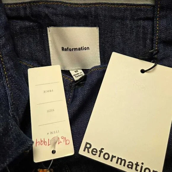 New US 10 Reformation x Anthropologie Celeste denim midi jean dress